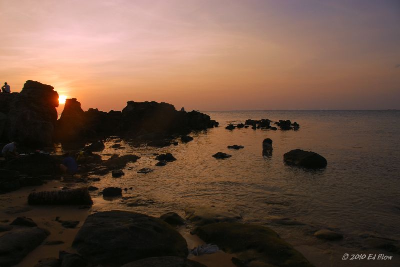 Sun Behind Rocks